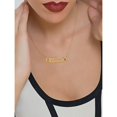thumbnail image 3 of Personalized Sterling Silver, 14K Gold Plated Sterling Silver, 10K Gold or 14K Gold Script Name Necklace with Laser Engraved Initials on Heart-Shaped Ends with 18 inch Link Chain. Spring Ring Clasp., 3 of 3