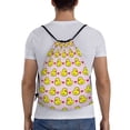 thumbnail image 2 of Drawstring Backpack - Cartoon Cute Duck Love Pink Splash Proof Small Drawstring Gym Bag for Women Men, Cinch Sports String Bag Backpack for Travel Swimming Beach, 2 of 8
