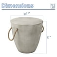 thumbnail image 4 of MOALCOFER Outdoor Side Table,17" Concrete Top with Hemp Rope Handles, Accent Table for Patio,Garden, 4 of 6