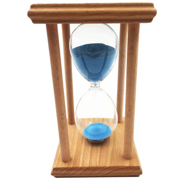Reloj de arena Sunnimix madera cuadrada 15 minutos temporizador herramienta de cocina niño azul