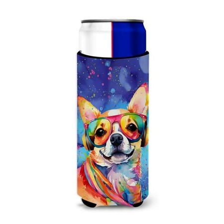 

12 oz Chihuahua Hippie Dawg Hugger for Ultra Slim Cans