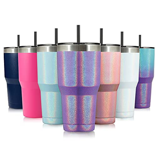 Stainless Steel Double Vacuum Coffee Tumbler Cup Teal 1 pack Party Travel Zibtes 30oz Insulated Tumbler With Lids and Straws Powder Coated Travel Mug for Home Office