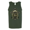 thumbnail image 2 of Wild Bobby, Brotherhood Biker Motorcycles Cross and Skull Pop Culture Mens Graphic Tank Top, Forest Green, 2XL, 2 of 3