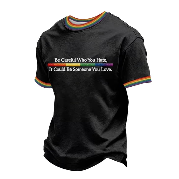 OIOLOYJM We the People Means Everyone Shirt for Men Pride Usa Shirts Equality Short Sleeve Crew Neck Clothing Black M