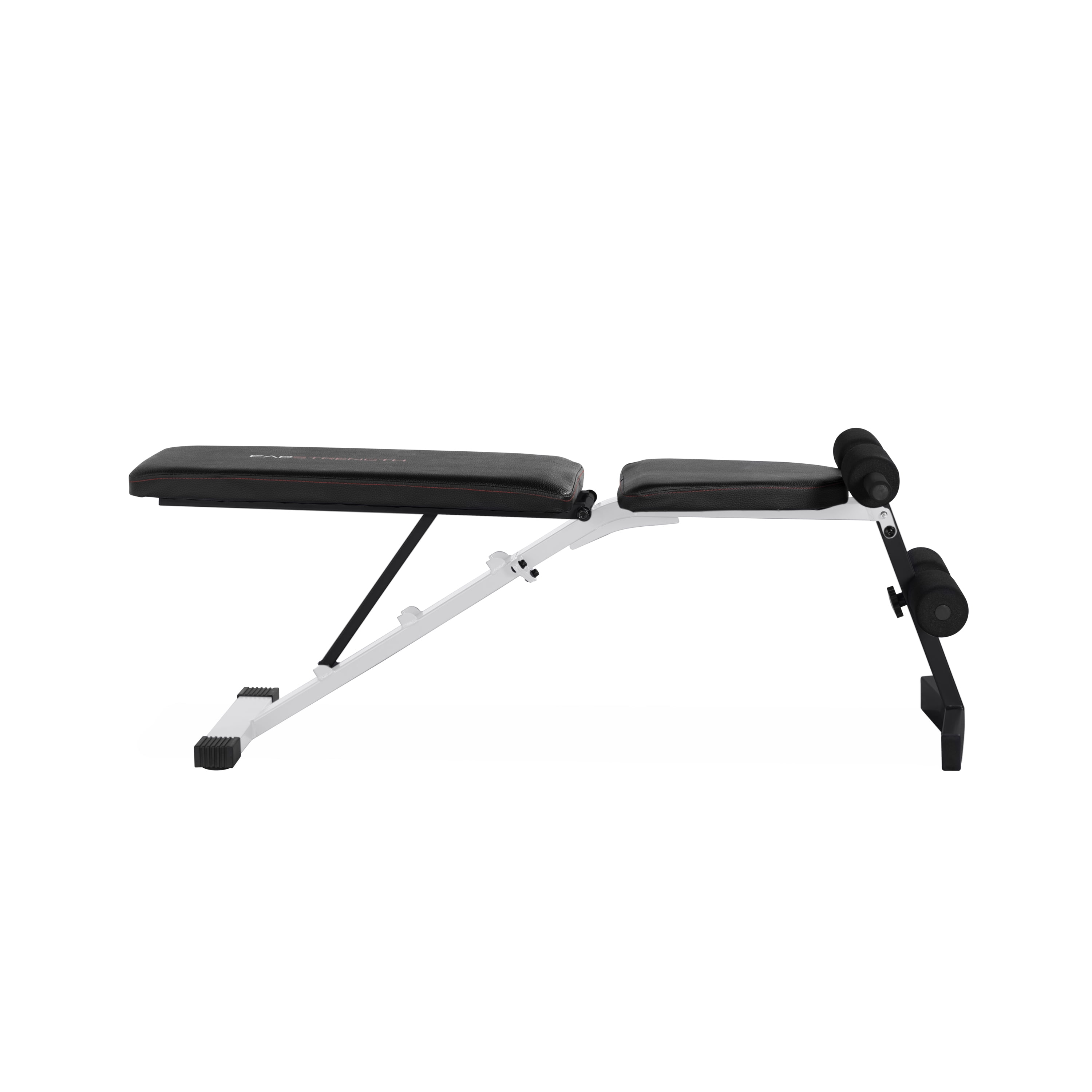 CAP Barbell FID Hantelbank – Verstellbar (flach/neigend/schräg), Schwarz/rot, Bis 227 Kg, Mit Rollen