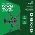 thumbnail image 5 of ELG MT400AR Full Motion TV Wall Mount Bracket for 26–60 in TVs, Single-Stud Articulating, Swivel and Tilt, VESA 75x75 to 400x400, Supports up to 66 lb, 5 of 8
