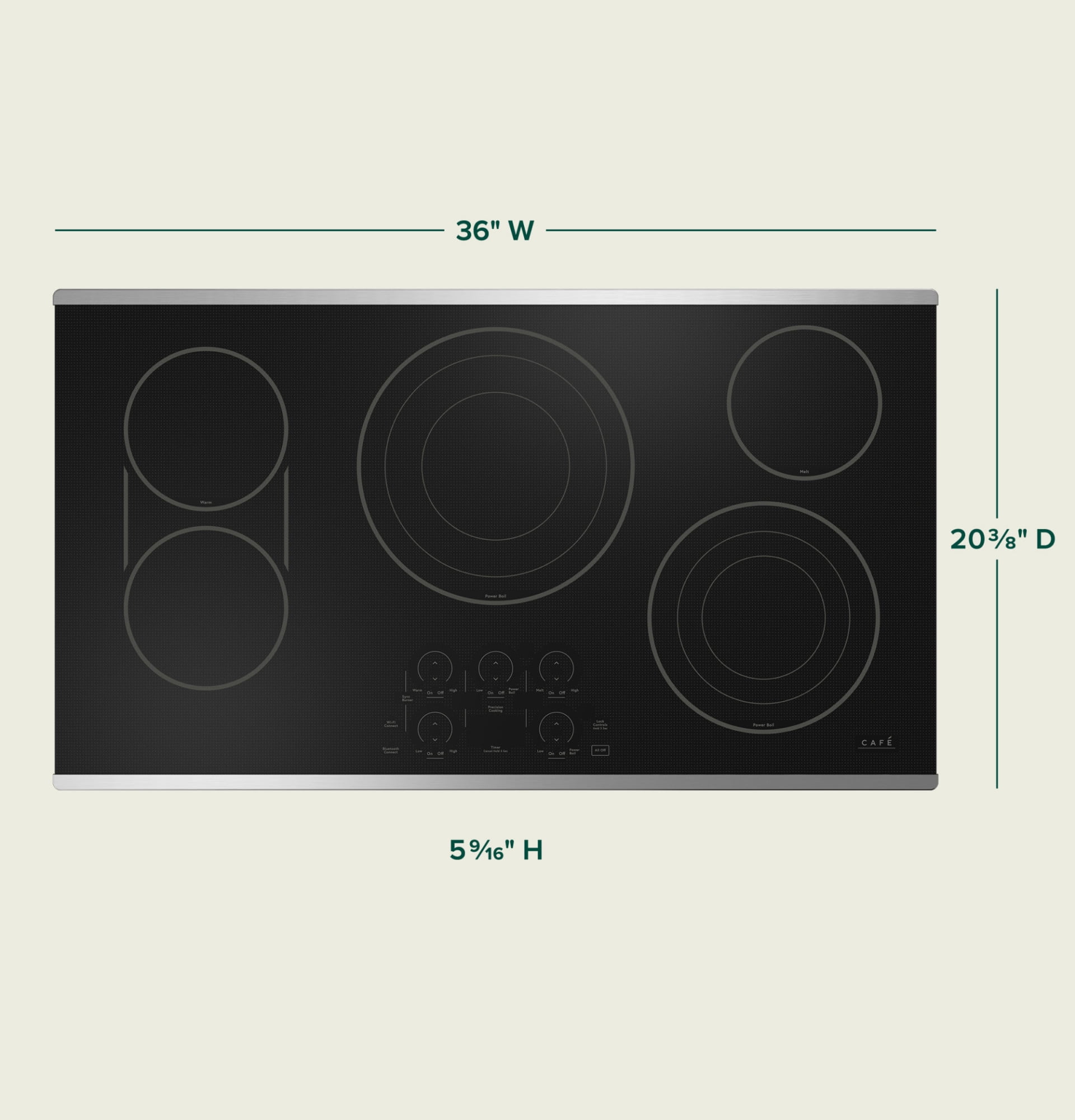 CEP90361TBB 36 Inch Radiant Cooktop With 5 Elements