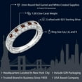 thumbnail image 2 of Gem Stone King 1.00 Cttw Red Garnet and White Created Sapphire Wedding Band Ring for Women | 925 Sterling Silver | Engagement Anniversary Promise Ring for Women | Size 6, 2 of 5