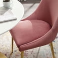 thumbnail image 3 of Home Square 2 Piece Modern Velvet Accent Dining Chair Set in Dusty Rose, 3 of 8
