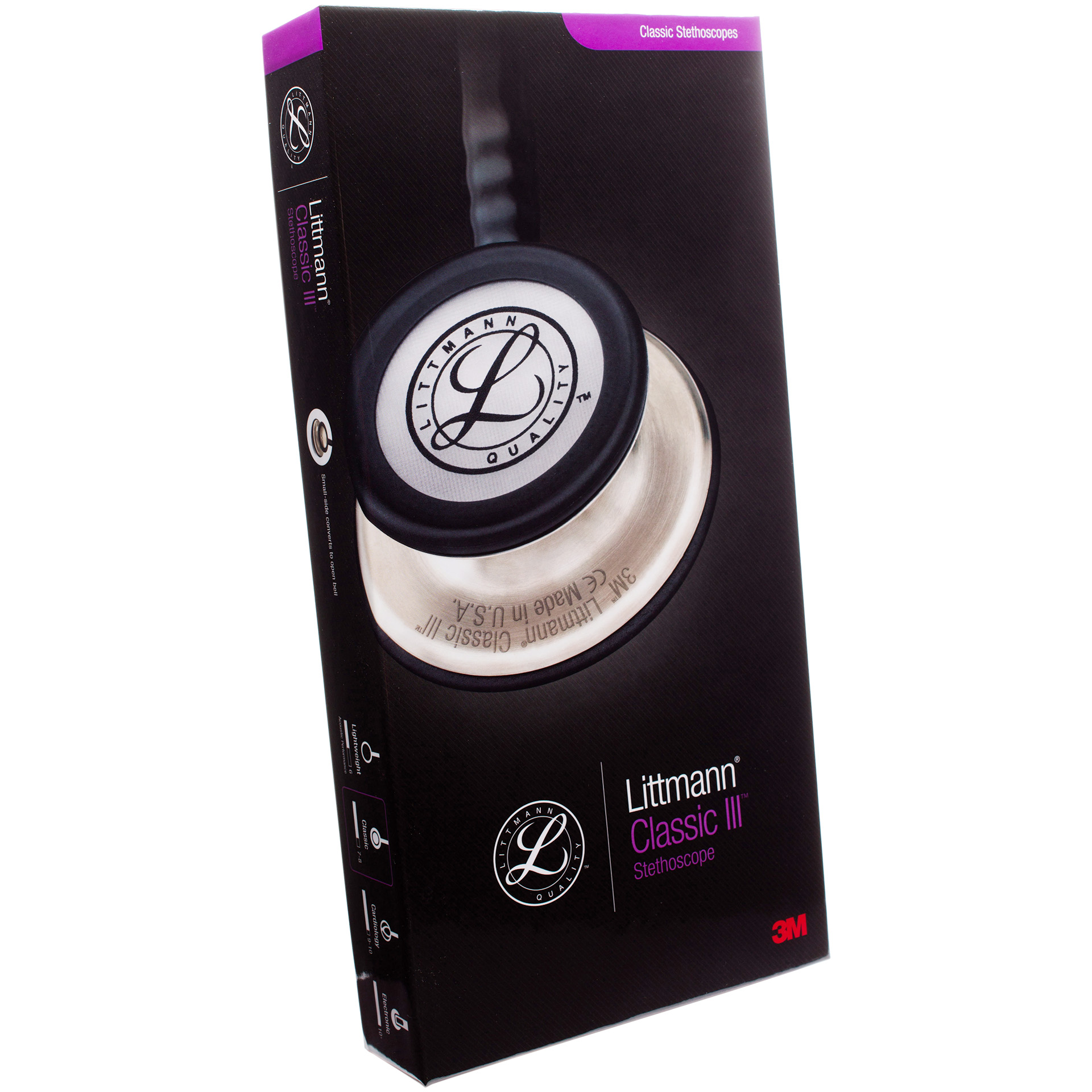 3M 5812 Littmann Classic III Stethoscope - Smoke Chestpiece - Dark