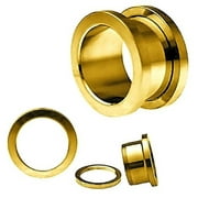 (PL) 24k Gold Plated Screw-on Plugs/Gauges/Tunnels 2g (6mm) 2 Pieces (1 Pair) (A/3/3/23)