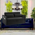 thumbnail image 5 of Modern Velvet 3-in-1 Sleeper Sofa Bed 220×80×75cm with USB Port & Storage Pockets, 5 of 18