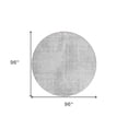 thumbnail image 3 of 8' Silver And Gray Round Abstract Washable Indoor Outdoor Area Rug, 3 of 5