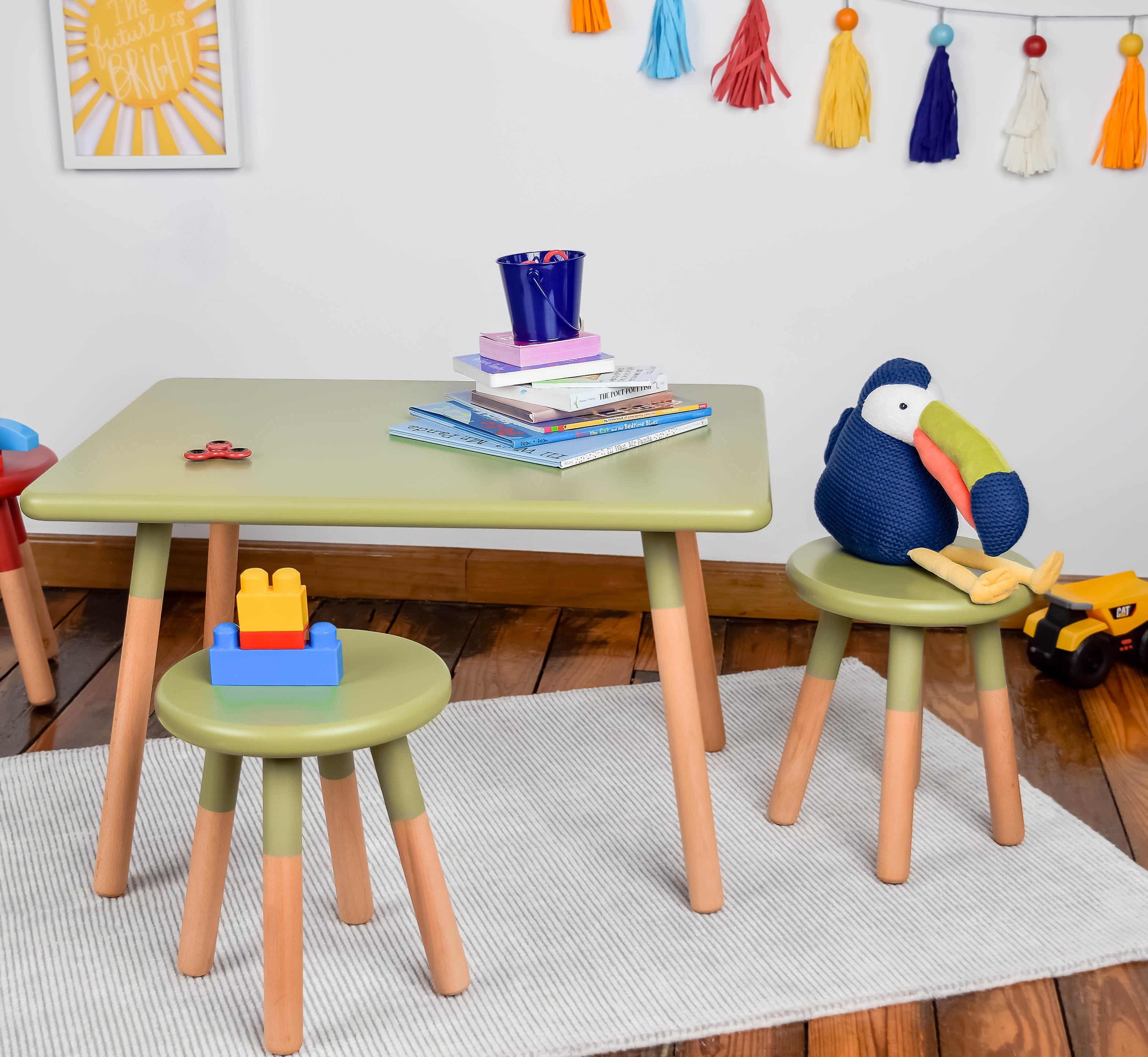 ACEssentials Kids Table and Stool Set, Multiple Colors