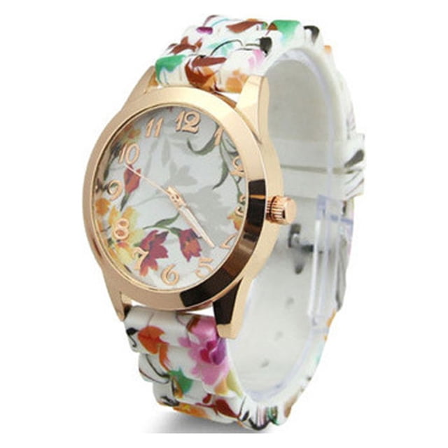 fastboy Femmes Alliage Montre Randonnée Banquet Casual Style Fleur Modèle Montre-Bracelet Réglable Bande Décoration Cadeau d'Anniversaire Type 1