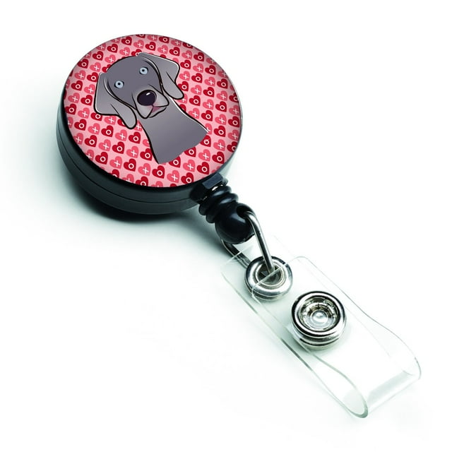 ""Caroline'S Treasures Carrete Retráctil Para Insignia De Corazones De Weimaraner, Multicolor (Bb5301Br)""