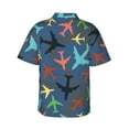 thumbnail image 3 of Colorful Airplanes Men'S 3d Print Casual Button Down Shirts, Novelty Hawaiian Short Sleeves Xl, 3 of 9