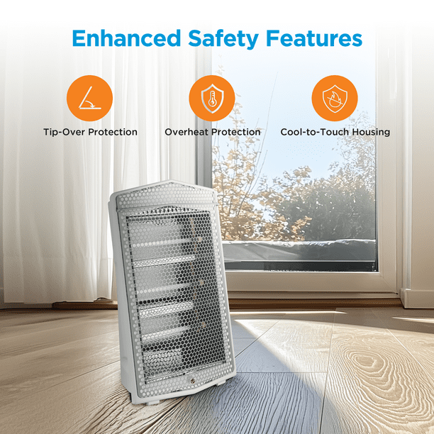 Midea 1500W Quartz Electric Space Heater, MSH20Q3AWWV, New, White Midea 1500W Quartz Electric Space Heater, MSH20Q3AWWV, New, White