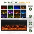 thumbnail image 7 of LazySunsets 80" Farmhouse Fireplace TV Stand for TVs Up to 90 Inches, Media Console with 36" Color Changing Electric Fireplace Insert, Barn Doors, Storage Drawers & Adjustable Shelves, Brown, 7 of 7
