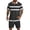 Black-A#2327, variant on Mens Summer Track Suits 2 Piece Shorts Sets Striped Print Short Sleeve Button Down Shirt and Shorts Set Summer Tracksuit with Pockets