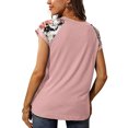 thumbnail image 3 of Camiseta de verano mujer Ormromra manga corta estampado floral Cuello redondo Tipo suelto, 3 of 5