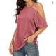 thumbnail image 3 of Minnieouse Blusa de color sólido con cuello y hombros descubiertos para mujer Prendas para la parte del cuerpo Rosa L Minnieouse AP001354-13, 3 of 5