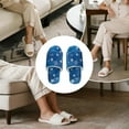 thumbnail image 6 of COEQINE Blue Snowflake Womens Fluffy Slippers Soft Warm Slippers Indoor House Slides Open Toe Bedroom Sandals Christmas Slip On House Shoes for Home Bedroom Living Room, 40-41, 6 of 7