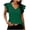 Green, variant on Women V-Neck Flutter Sleeve T-Shirt Fashion Ladies Casual Solid Color Loose Fit Summer Top