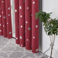 thumbnail image 3 of Deconovo Thermal Insulated Blackout Curtains with Silver Star Pattern 52 x 72 inch Dark Red 2 Panels, 3 of 6