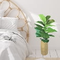 thumbnail image 3 of LCG Florals Artificial Plant, Deluxe Green Fig Plant, 4.33 ft, Cylinder Basket, 3 of 6