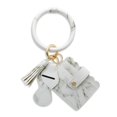 thumbnail image 2 of Detachable PU Leather Keychain Card Holder Circle Bracelet Wristlet Keychain for Girlfriend Mother Friend, 2 of 10