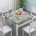 thumbnail image 3 of Square Tablecloth with Elastic Edges 34 * 34 Inch Pioneer Waterproof Vintage Rose Print Table Cover Washable Indoor and Outdoor for Party Kitchen Dinner Banquet Patio Picnic, 3 of 6