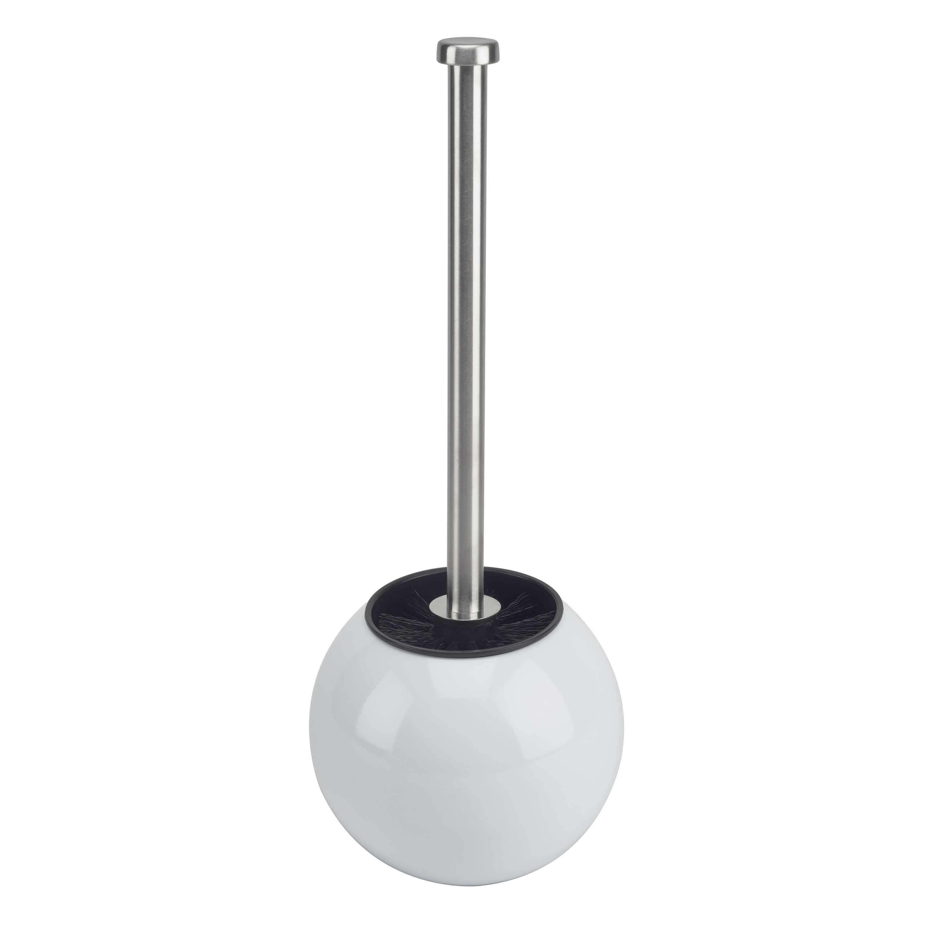 Bath Bliss 2 Pack Globe Design Toilet Brush and Holder in White