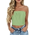 thumbnail image 6 of Uooqdmx Tube Tops for Women, Bandeau Tops for Women, Strapless Tops for Women, Eyelet Tops for Women, Crop Tank Tops for Women, Green M, 6 of 7