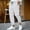 #White, variant on DPTALR Men's Casual Striped Printed Elastic Waist Drawstring Breathable Ankle Pants with Pockets, Black Big and Tall Men L