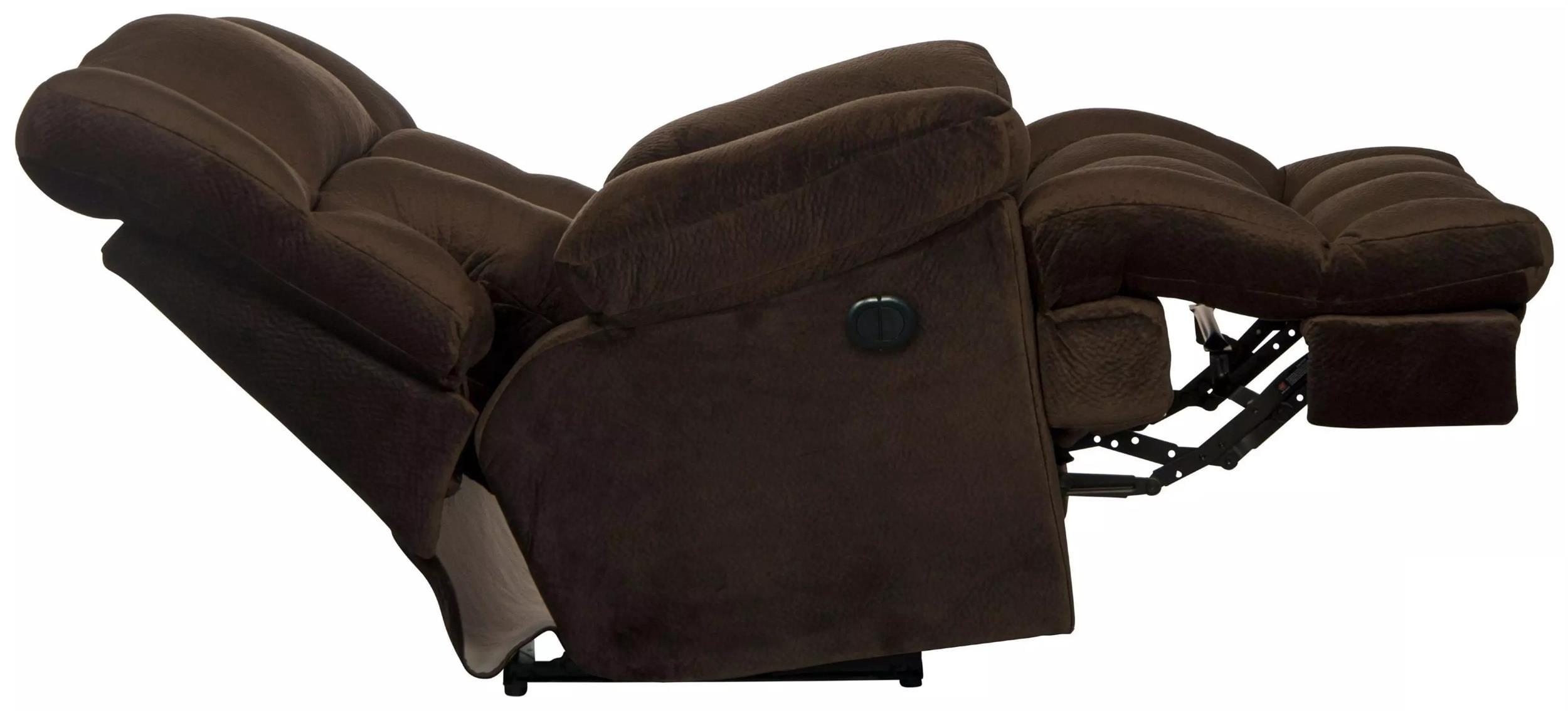 Catnapper Cloud 12 Power Lay Flat Chaise Recliner in Chocolate