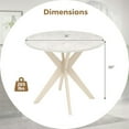 thumbnail image 3 of Resenkos 36-Inch Mid Century Modern Kitchen Table with Faux Marble Tabletop and Solid Rubber Wood Legs-White, Dining Table, Kitchen Bar Height Table and Chairs for Dining Room, Small Space, 3 of 7