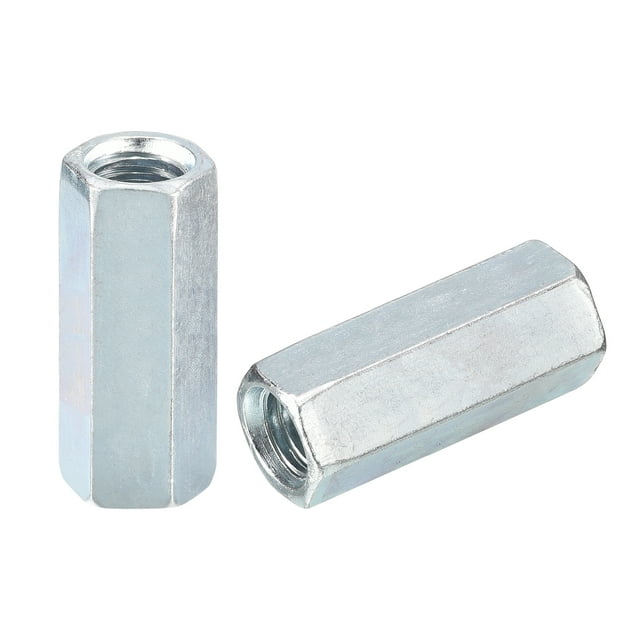 Unique Bargains M10x14x35mm Coupling Nuts - Galvanized Carbon Steel Hex Threaded Rod Coupler, (New) 5 Count