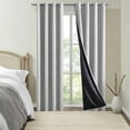 thumbnail image 5 of Ouuluon Blackout Curtains Washable Privacy Curtain, Gray Ring Top Black Lined Thermal Insulated Window Drapes for Bedroom Living Room, 5 of 6