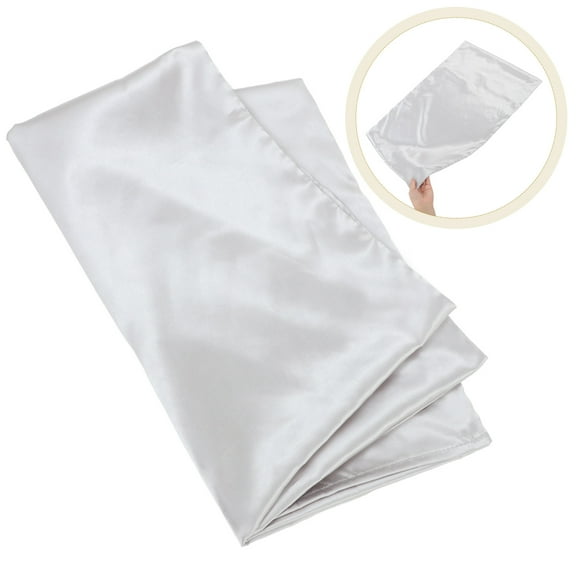 CATIEBYE Cooling Ice Silk Pillowcase Light Grey Soft Polyester Bedding Protector 1 Piece for Comfortable Sleep