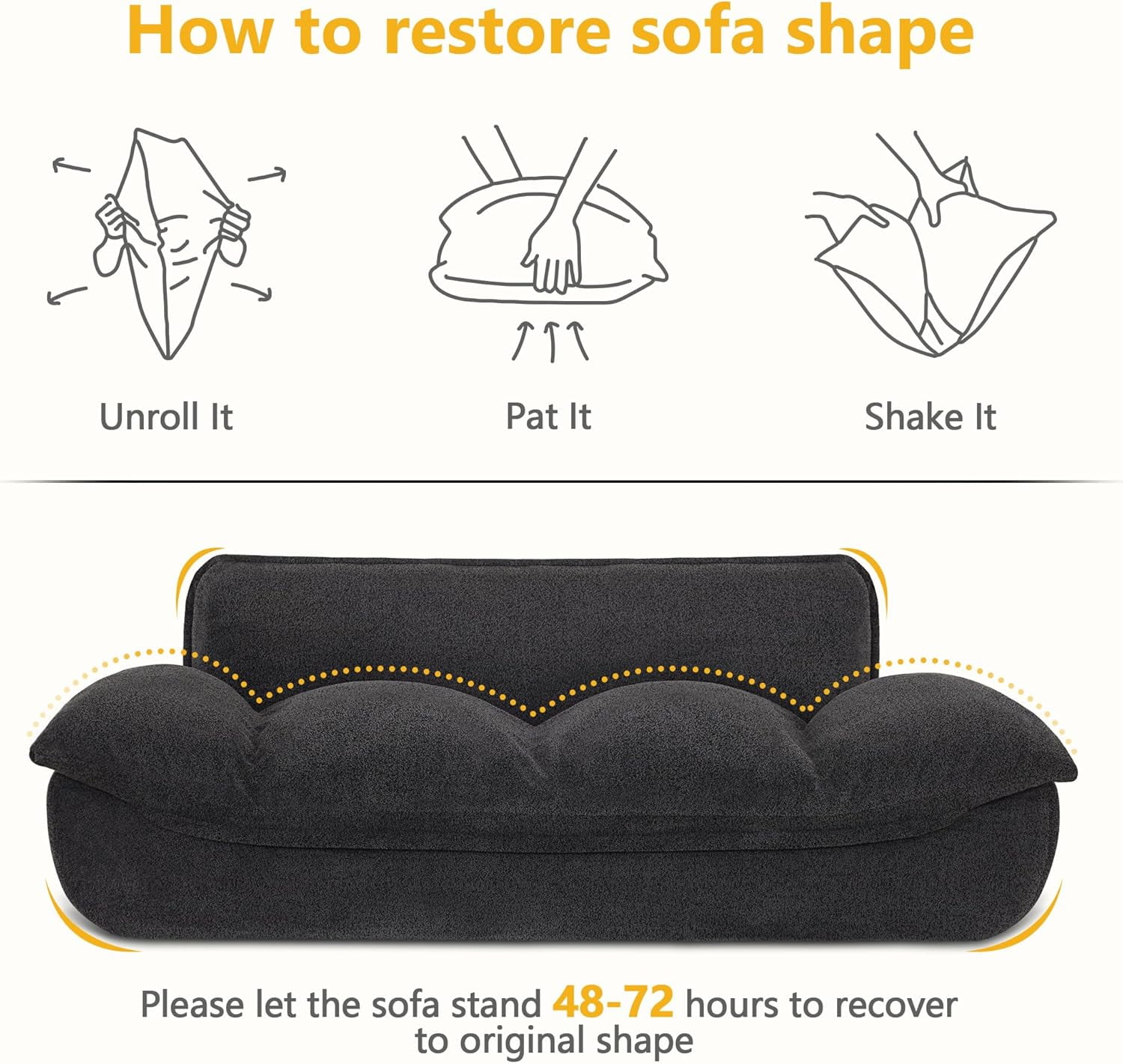 Lovupet Dog Couch for Large Breed, Fabric Dog Sofa Bed with Anti-Slip Bottom, PS215
