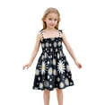 thumbnail image 1 of Robe d'Été pour Fillette, Robe Évasée à Étages en Ligne A, Bretelles Spaghetti, Robe Smockée à Fleurs pour Filles, Robes pour Occasions Spéciales, 1 of 4