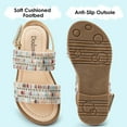thumbnail image 5 of Dodow Girls Summer Sandals Flat Open-Toe Lightweight Sandals for Toddler Little Kids Size 7-13, 5 of 9
