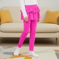 thumbnail image 6 of Cethrio Girls Leggings with Skirts, Soft Stretchy Elastic Waist Casual Dancing Pants Hot Pink Size 14, 6 of 8