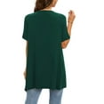 thumbnail image 4 of Brilliant Women Tops Women Casual Solid Short Sleeve Cardigans Drape Open Front Lightweight Summer High Low Hem Tops with Pocket clothes under $10.00, 4 of 7