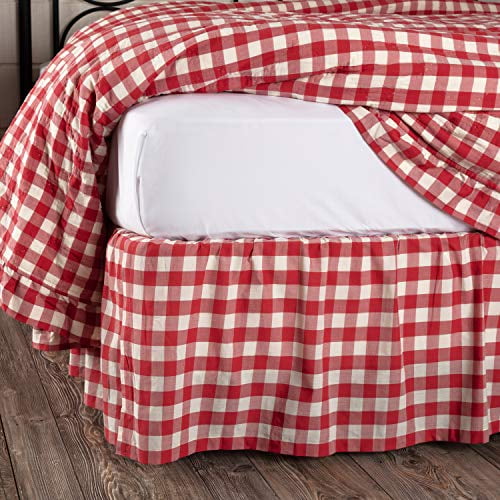 VHC Farmhouse Twin Bed Skirt Ticking Stripe Bedding Gathered Split Corners Blue