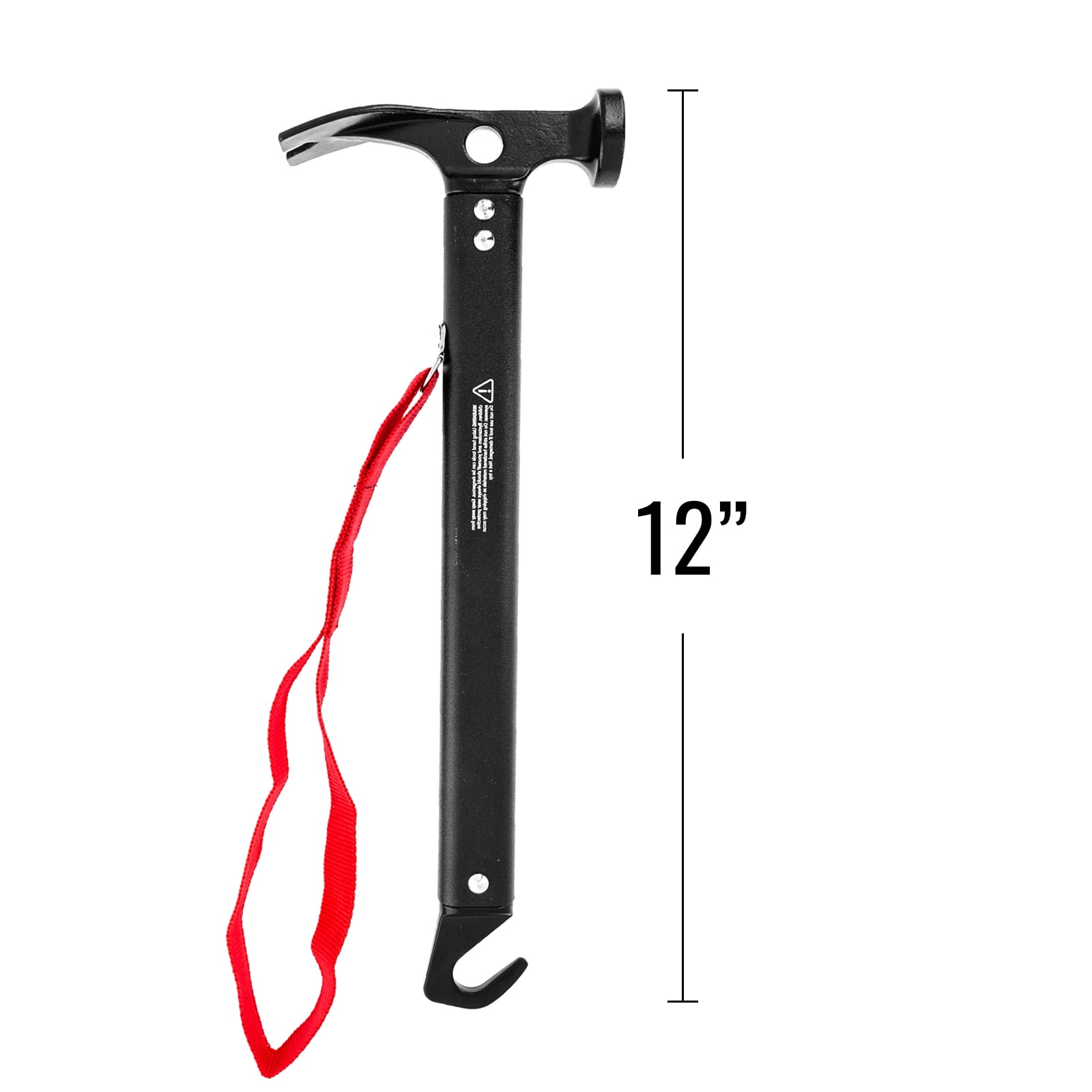 ASR Outdoor 13oz Aluminum Handle Carbon Steel Hammer with Tent Stakes Puller Hand Tools Camping Essentials 12 Inch