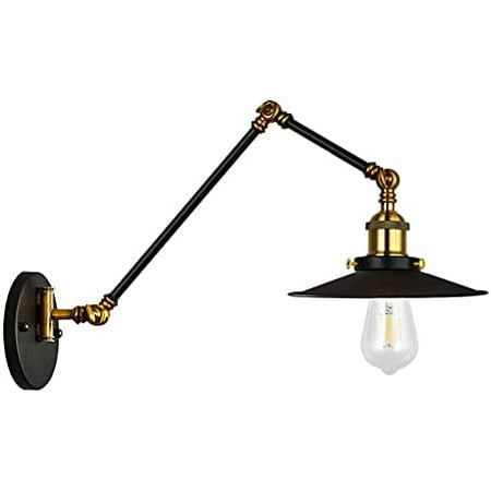 

Vintage Wall Sconce Lighting Industrial Swing Arm Wall Mount Lamp Adjustable Hardwired Black Metal Wall Sconce Light Fixture for Reading Bedroom Farmhouse Home Hotel Corridor Decorate M