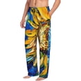thumbnail image 2 of Daiia vintage Starry Sunflower Men's Sleep Pant with Pockets and Drawstring,Pajama Pants-Medium, 2 of 9