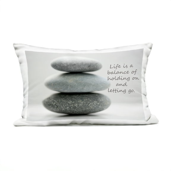 Stupell Industries Life Is A Balance Stones Outdoor Printed Pillow design by Sandro De Carvalho, 14 x 7 x 20